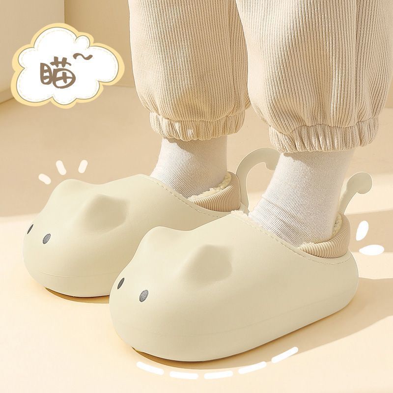 Dép Bông Đi Trong Nhà Đế Dày Chống Trượt Thời Trang Mùa Đông 2023 Dễ Thương Cho Nữ