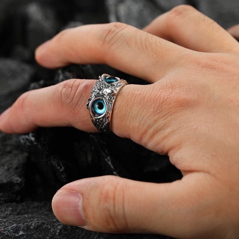 Nhẫn Mạ Bạc 925 Hình Cú Mèo Đính Đá Pha Lê
