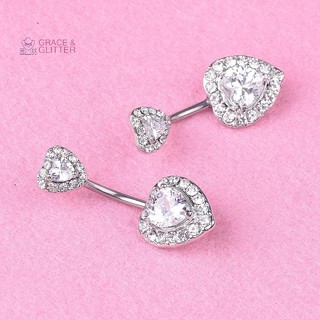 [grace & Long Lanh] Khuyên Rốn Hình Trái Tim Pha Lê Lấp Lánh