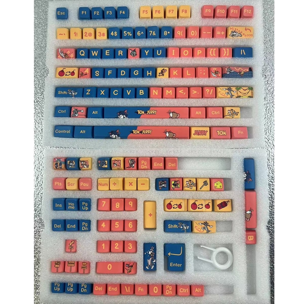 Tom và Jerry Keycaps MDA Profile Anime PBT Dye Sub Bàn Phím Cơ Keycap
