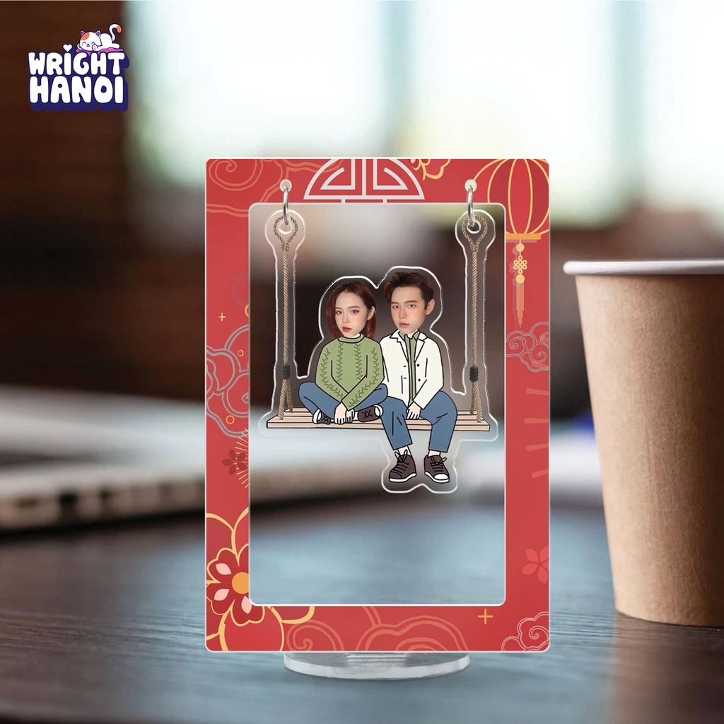 Mô hình mica in theo yêu cầu standee lắc lư đu đu cặp đôi đáng yêu cho người yêu, bạn gái, bạn trai