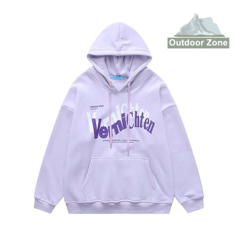 Áo hoodie Mùa Thu Và Mùa Đông Dáng Suông Có In Chữ Thương Hiệu Thời Trang Mới Màu Tím taro Cho Nam Và Nữ