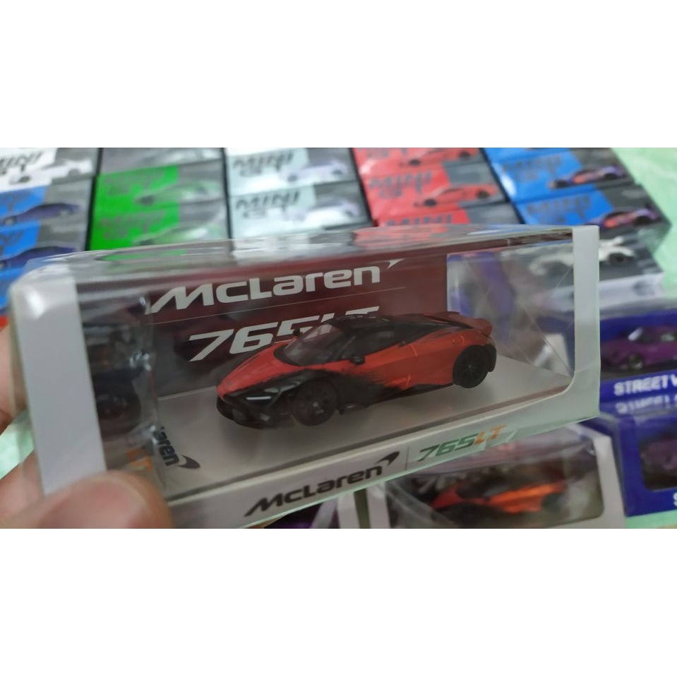 Mô hình ô tô McLaren 765LT Cam đen Tím 1/64 CM model
