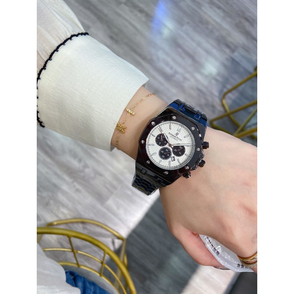 Đồng Hồ quartz Kim Loại Màu Đen / Bạc Thời Trang