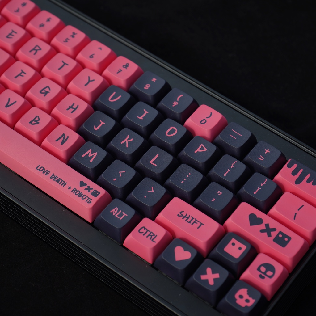 Keycaps chủ đề Love Death, keycap 130 phím, chiều cao XDA 9,5MM, thăng hoa PBT, phù hợp với bàn phím phím 87/68/84/104/108