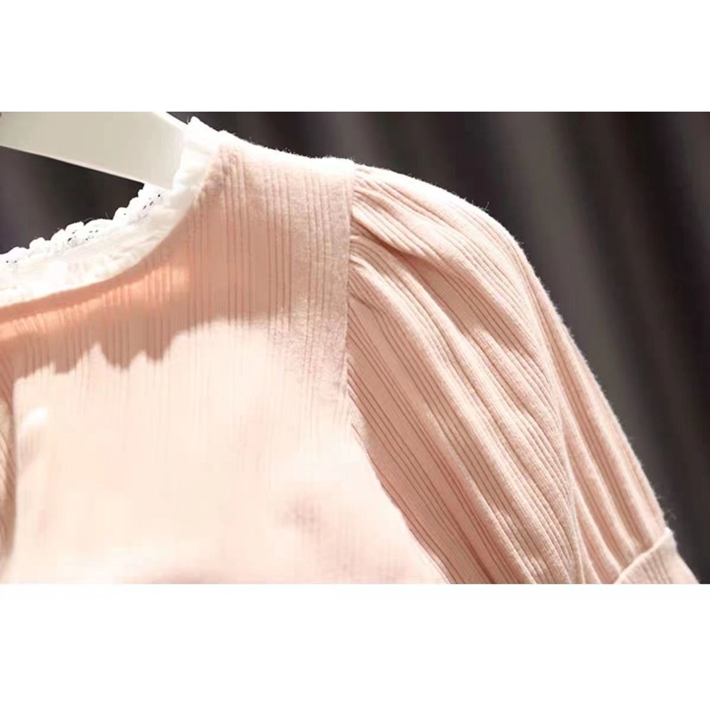 Áo Thun Tay Phồng Phong Cách Hàn Quốc Thời Trang Mùa Thu Mới 2023 Cho Bé Gái