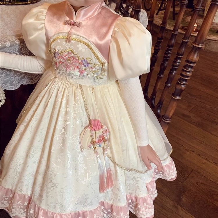 Đầm Công Chúa Phong Cách Trung Hoa Xinh Xắn Cho Bé Gái