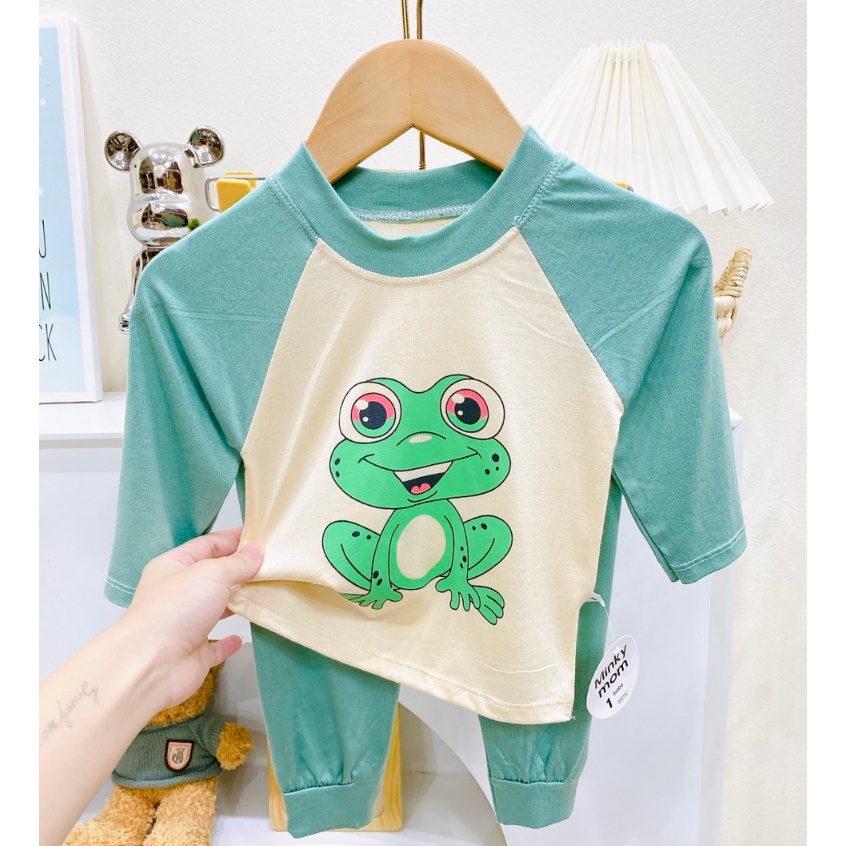 Bộ Dài Tay Thun Lạnh In Hình Con Vật Ngộ Nghĩnh Đáng Yêu Cho Bé Trai Bé Gái