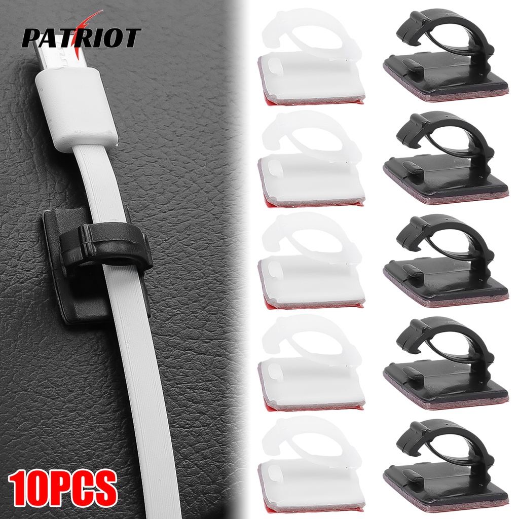 Set 10 Kẹp Cố Định Dây Cáp / Bảng Điều Khiển Đa Năng Màu Trắng Đen