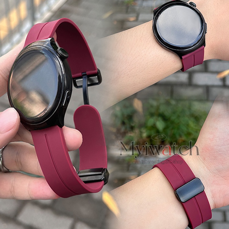 XIAOMI Dây Đeo Silicon Khóa Nam Châm 20mm 22mm 43mm 46mm Cho Đồng Hồ Thông Minh huawei watch series 