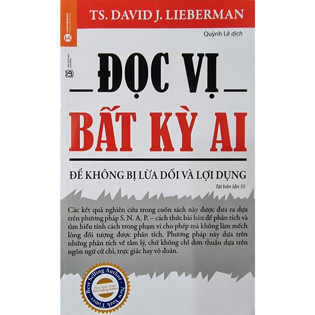 [Mã INBAU15 giảm 15K đơn 99K] Sách Hay - Đọc Vị Bất Kỳ Ai - TS. David J. Lieberman