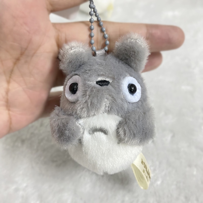 Totoro Búp Bê Nhồi Bông Nhỏ Màu Đen Bằng Sợi carbon Dùng Làm Móc Khóa / Túi Xách