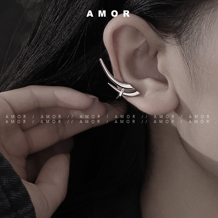 Bông Tai Dạng Kẹp Bằng Kim Loại Phong Cách hip hop Cá Tính Cho Nam Và Nữ