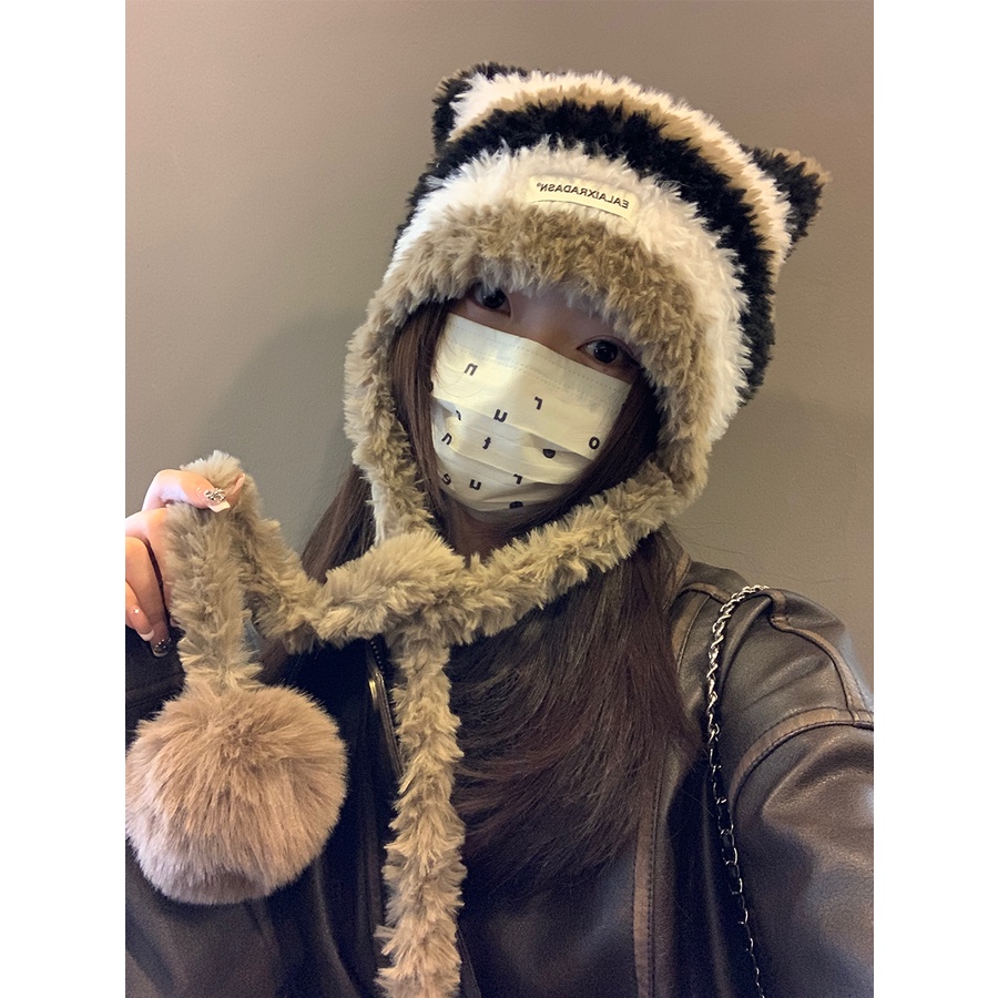 Mũ Len Dệt Kim Bảo Vệ Tai Dễ Phối Đồ Thời Trang Thu Đông 2023