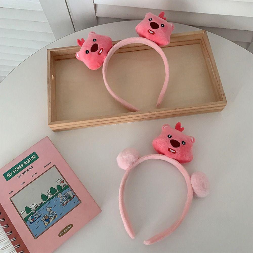 Băng Đô Cài Tóc Bằng Vải Bông Màu Hồng Dễ Thương Ngọt Ngào Cho Nữ