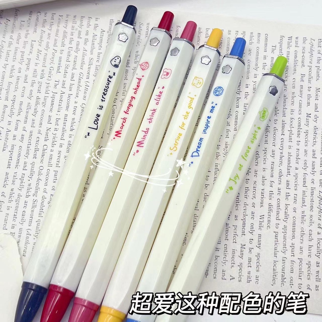 Bút Mực Đen Nhanh Khô Ngòi 0.5mm In Họa Tiết Hoạt Hình Chất Lượng Cao Cho Học Sinh