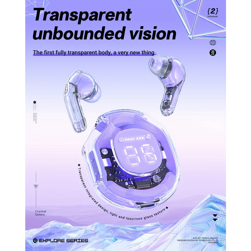 Tai Nghe Nhét Tai t8 Không Dây 5.3 Giảm Tiếng Ồn Âm Thanh bass Kiểu Dáng Thể Thao