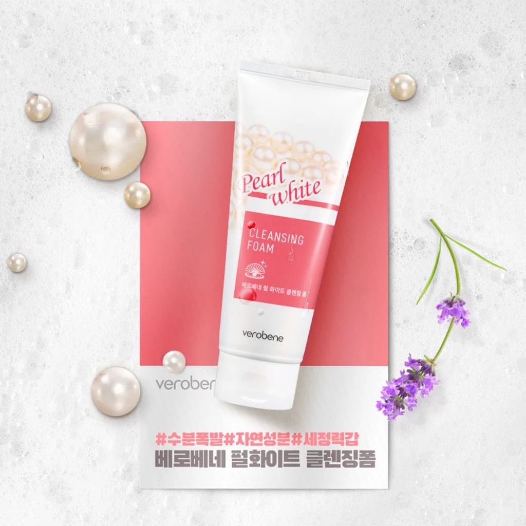 Sữa rửa mặt ngọc trai Verobene Pearl White Cleansing Foam 150ml