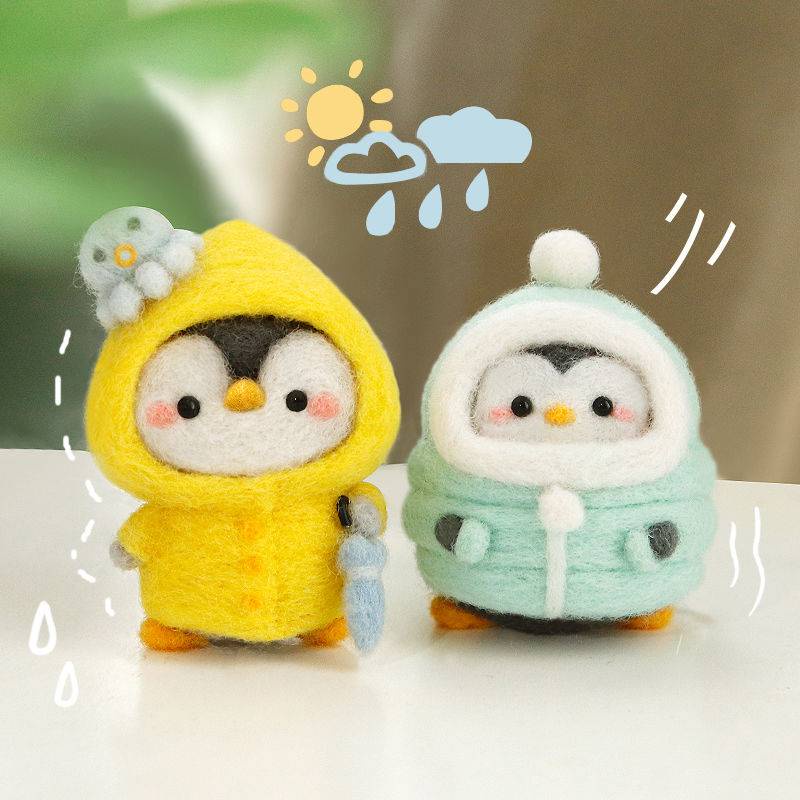 Thú Nhồi Bông Hình Chim Cánh Cụt Bằng Len Làm Thủ Công Sáng Tạo