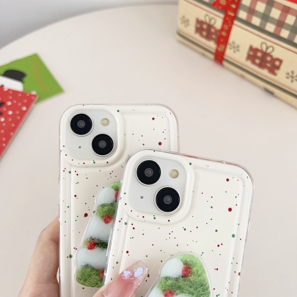 Ốp Điện Thoại Hình Cây Thông Noel Cho iphone 15 14 pro max 13 12 pro max 11 xs max xr 8 7 plus se3 se2