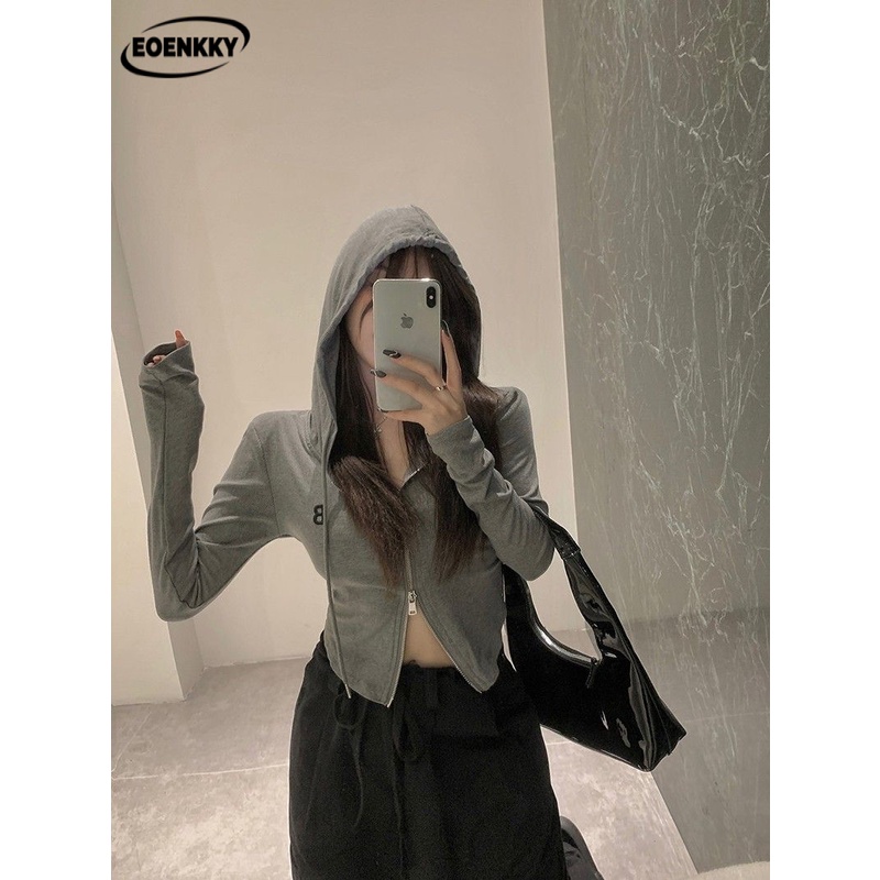 EOENKKY Áo Len áo khoác cardigan hàn quốc Trendy Thể thao INS WJK23A13YW 44Z231031