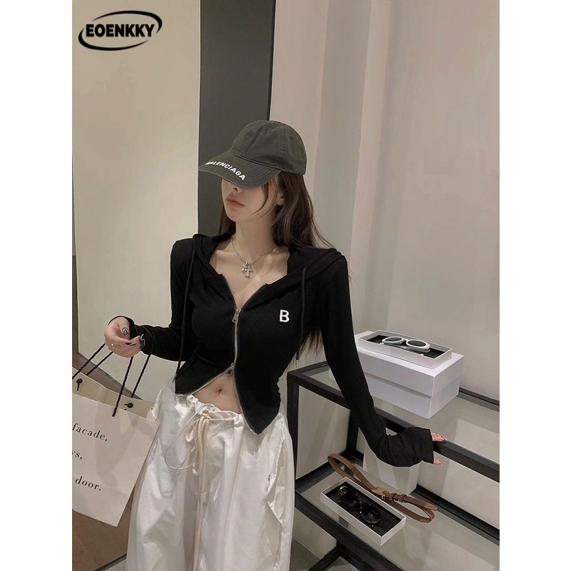 EOENKKY Áo Len áo khoác cardigan hàn quốc Trendy Thể thao INS WJK23A13YW 44Z231031