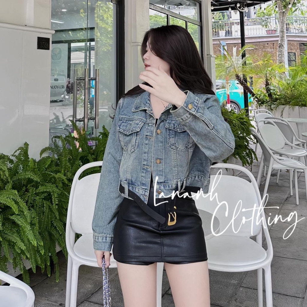 Chân váy da QC V22 có quần trong dáng A hách dáng k co giãn !