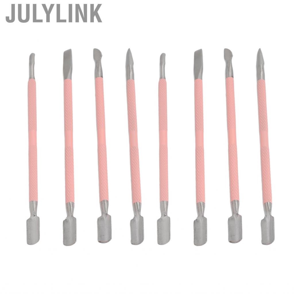Julylink Cuticle Pusher  Portable Double Sided Dead Skin   Nail Cleaner Stainless Steel for Home