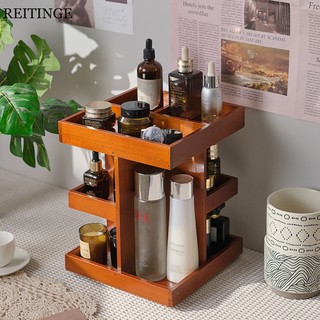Reitinge kệ để đồ kệ gỗ trơn nhiều tầng xoay được trưng bày nước hoa / mỹ phẩm để bàn