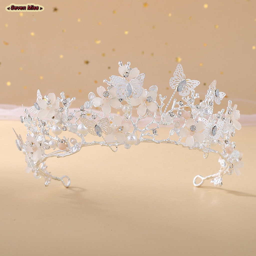 Vương Miện Cô Dâu Hình Bướm Vàng Lấp Lánh