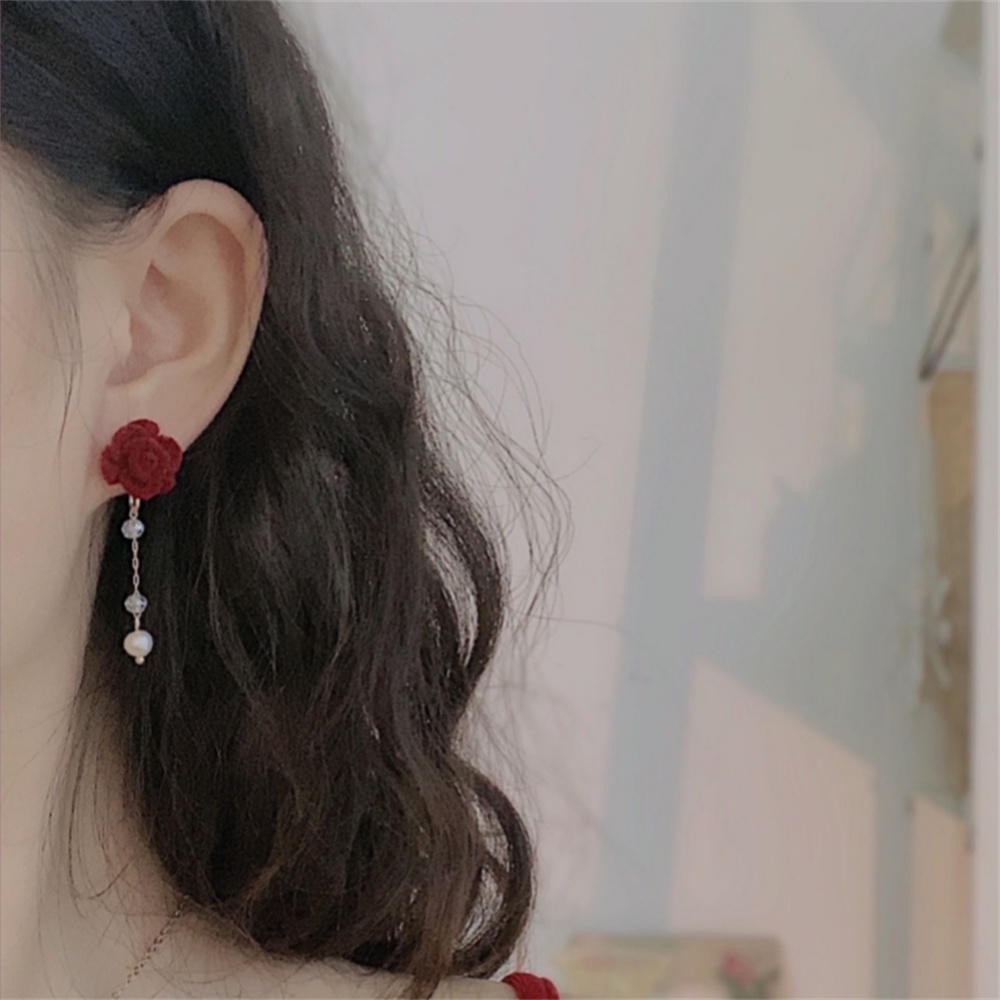 Bông Tai Tua Rua Đính Ngọc Trai Nhân Tạo Thời Trang Cho Nữ