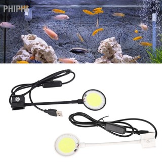 Phiphi usb đèn bể cá chip cob độ sáng cao xoay 360 kẹp trên led mini có nút bấm