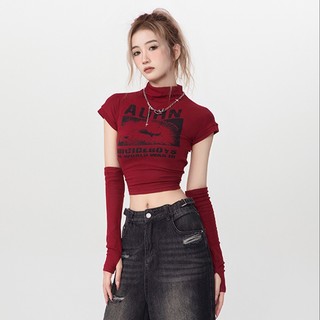 Set (2 MÓN)áo phông áo thun nữ croptop baby tee Thời trang hàn quốc Thời trang Beautiful High quality fashion