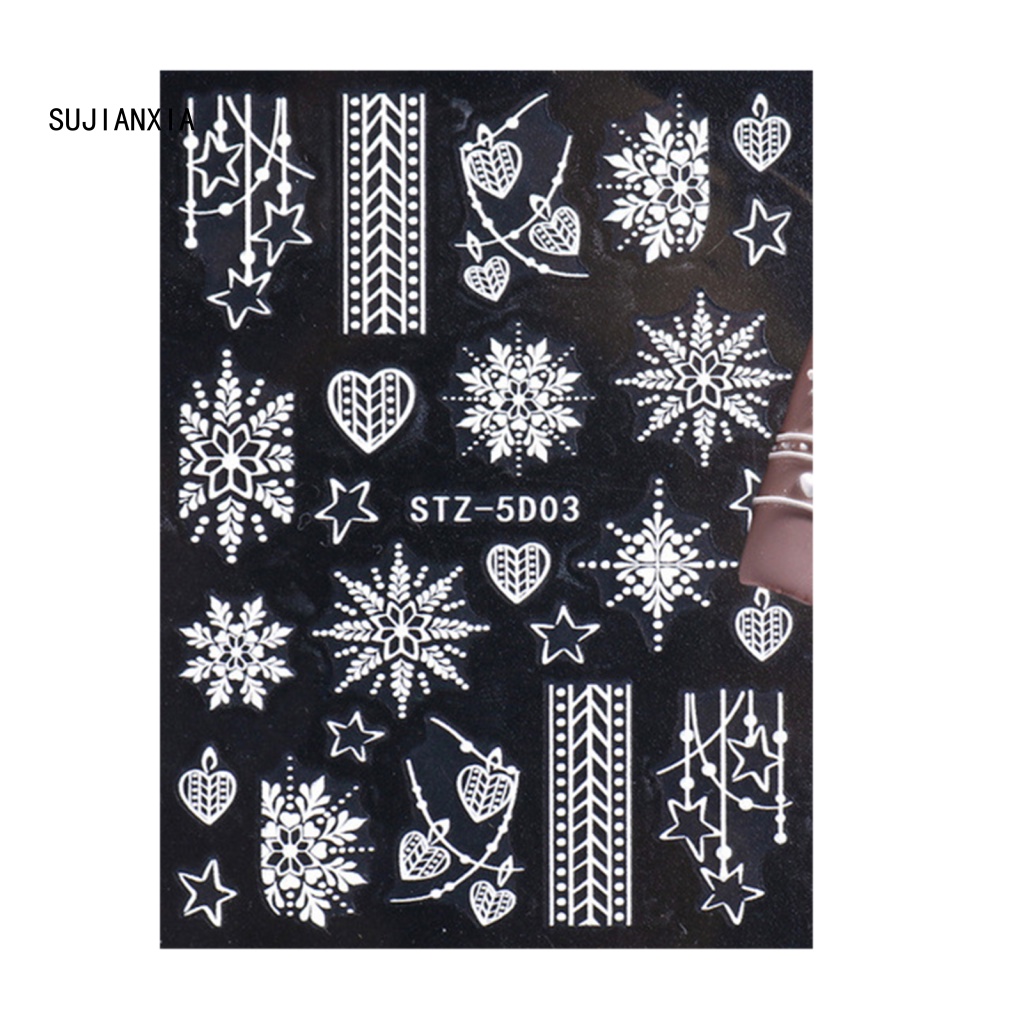 Giày Thể Thao sujianxia sujianxia Năng Động Hợp Thời Trang| Miếng Dán Trang Trí Móng Tay Chống Phai Màu Họa Tiết Bông Tuyết Giáng Sinh diy