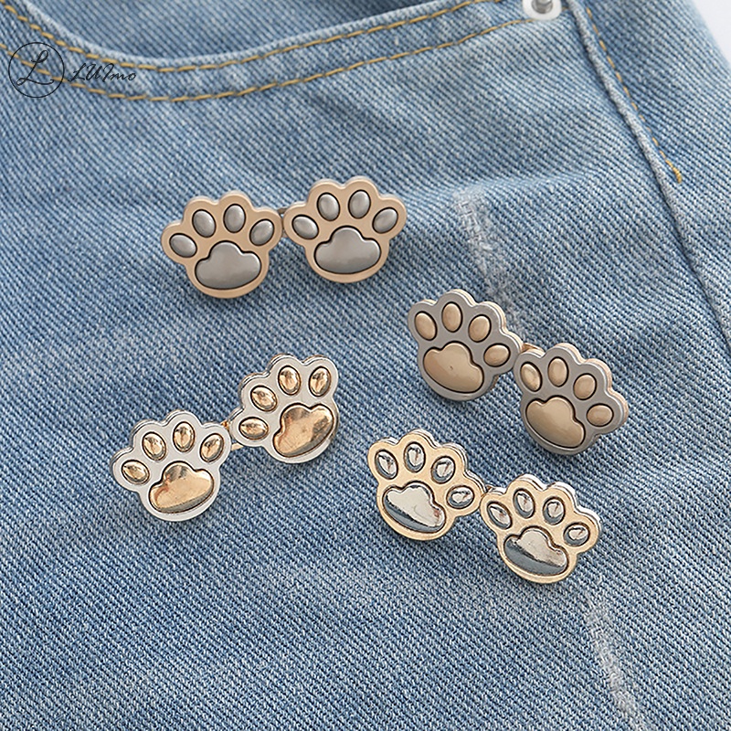 Luimo Quần jean jean jean jean Nút Điều Chỉnh Được Hình Bàn Chân Mèo Dễ Thương Liền Quần jean Không Đường May * Bán Chạy