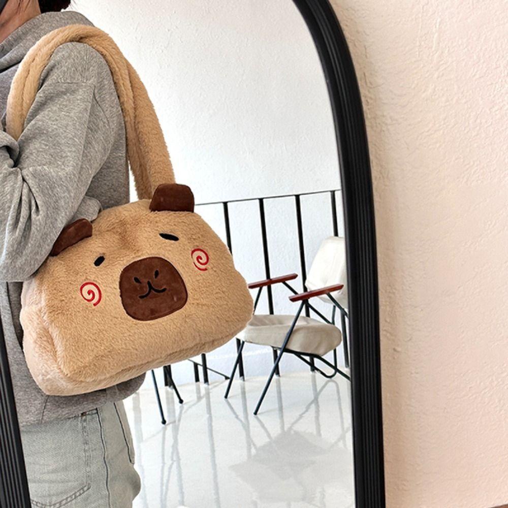Shanhai capybara Túi Đeo Chéo Hình Thú Nhồi Bông Hoạt Hình Đáng Yêu