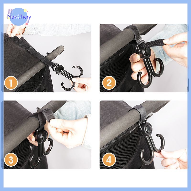 Set 1 / 2 Móc Đôi Treo Đồ Gắn Xe Đạp / Xe Máy / Xe Đạp Điện Xoay Được Tiện Lợi Mới