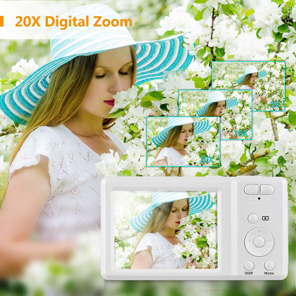 ANENG Máy Ảnh Kỹ Thuật Số 2.7-inch tft 56mp 4k ultra hd 20x zoom Tự Động Lấy Nét Chống Cá Sấu Kèm 2 Pin Dây Đeo Tay Cho Thanh Thiếu Niên