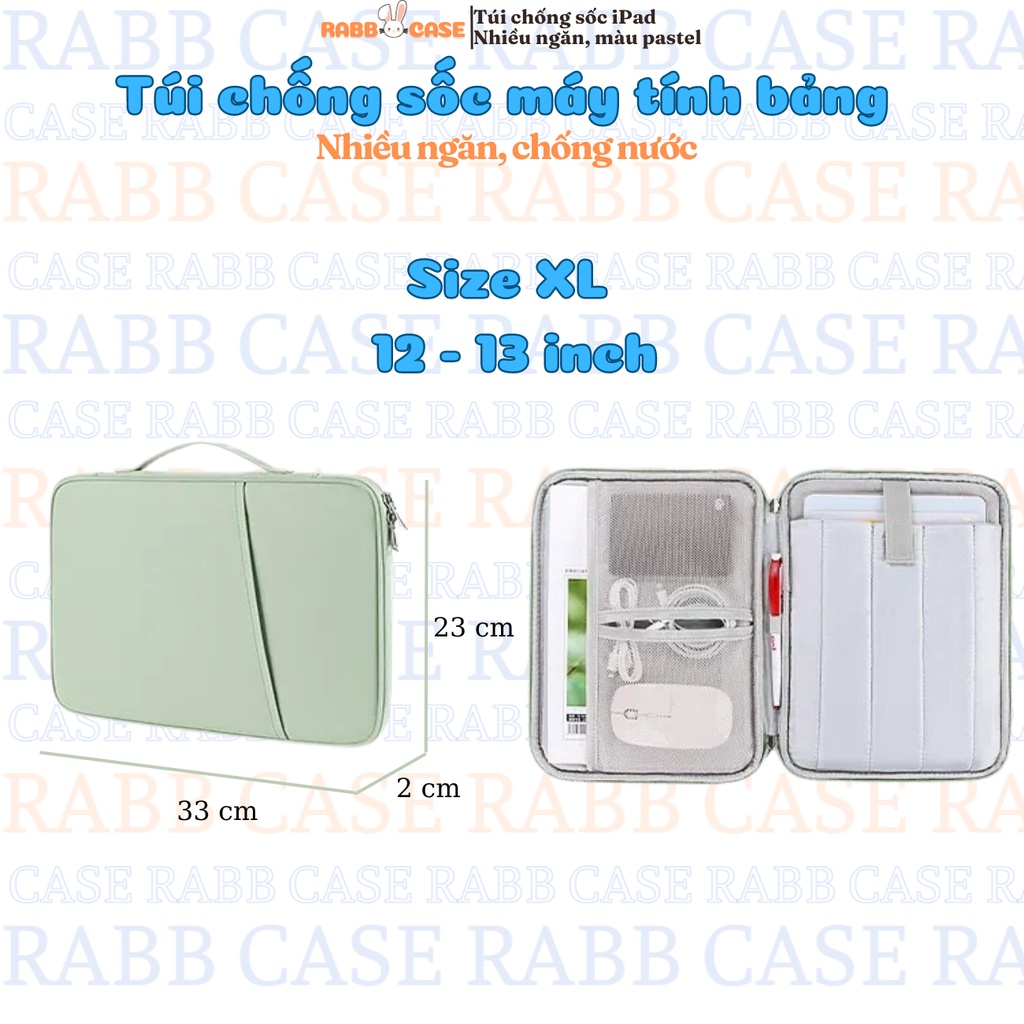 Túi đựng ipad, máy tính bảng, Macbook, Laptop dưới 13 inch, nhiều ngăn, chống sốc, chấm thấm nước