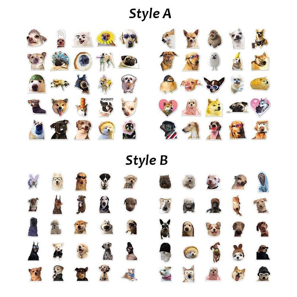 Mmluck Bộ 50 Miếng Dán Hình Cún husky Vui Nhộn Chống Thấm Nước Trang Trí Vali