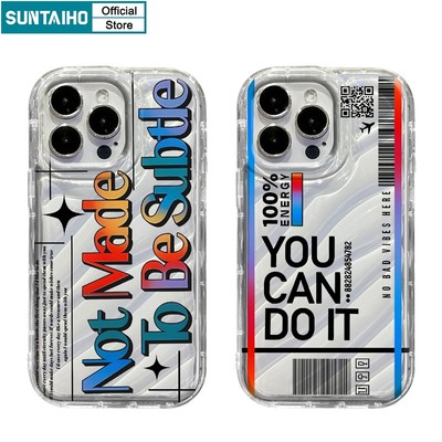 Suntaiho ốp lưng iphone đơn giản trong suốt in hình Chữ Tiếng Anh Ốp Điện Thoại tpu Mềm Chống Sốc Cho iphone 15 14 12 13 11 pro max ip 7 8 plus iphon x xs xr xsmax