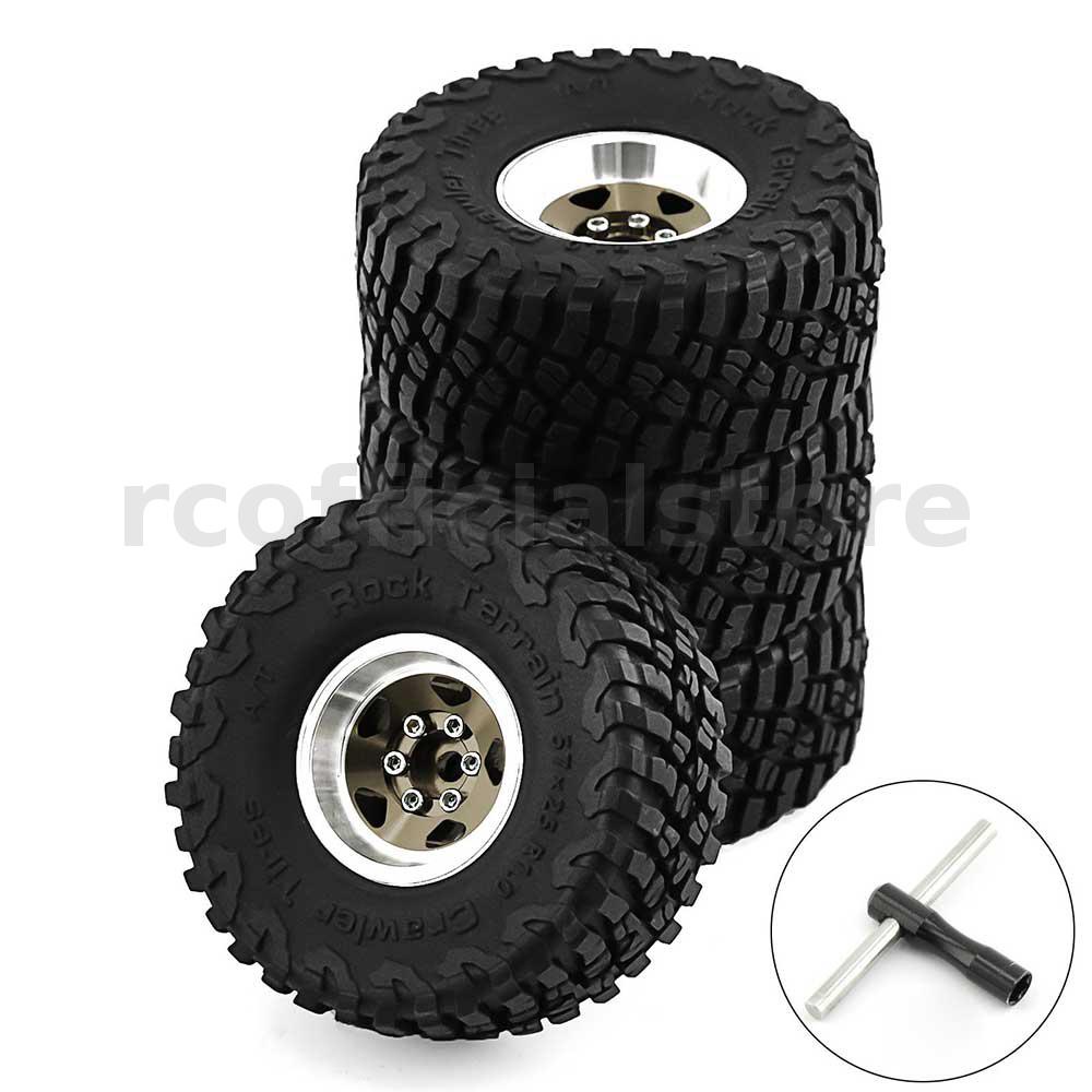 Set 4 Bánh Xe Leo Núi 1.0 inch Bằng Hợp Kim Nhôm Cho 1 / 18 trx4m scx24 fms fcx18 fcx24 furitek fx118