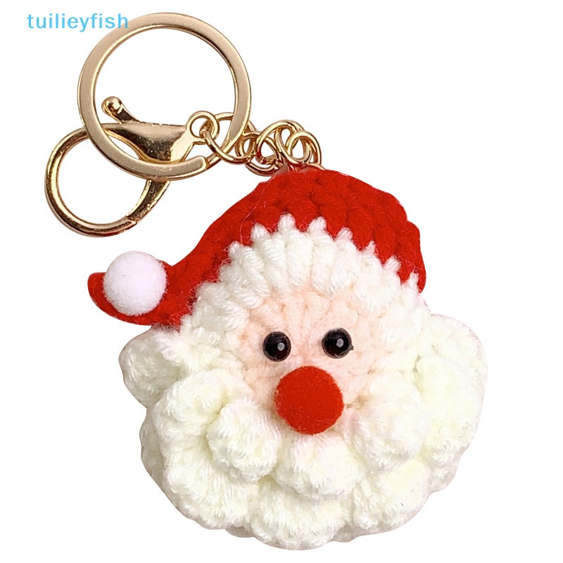 Móc Khóa Dệt Kim Hình Găng Tay Ông Già Noel Vòng Hoa Len Dệt Treo Túi Quà Giáng Sinh