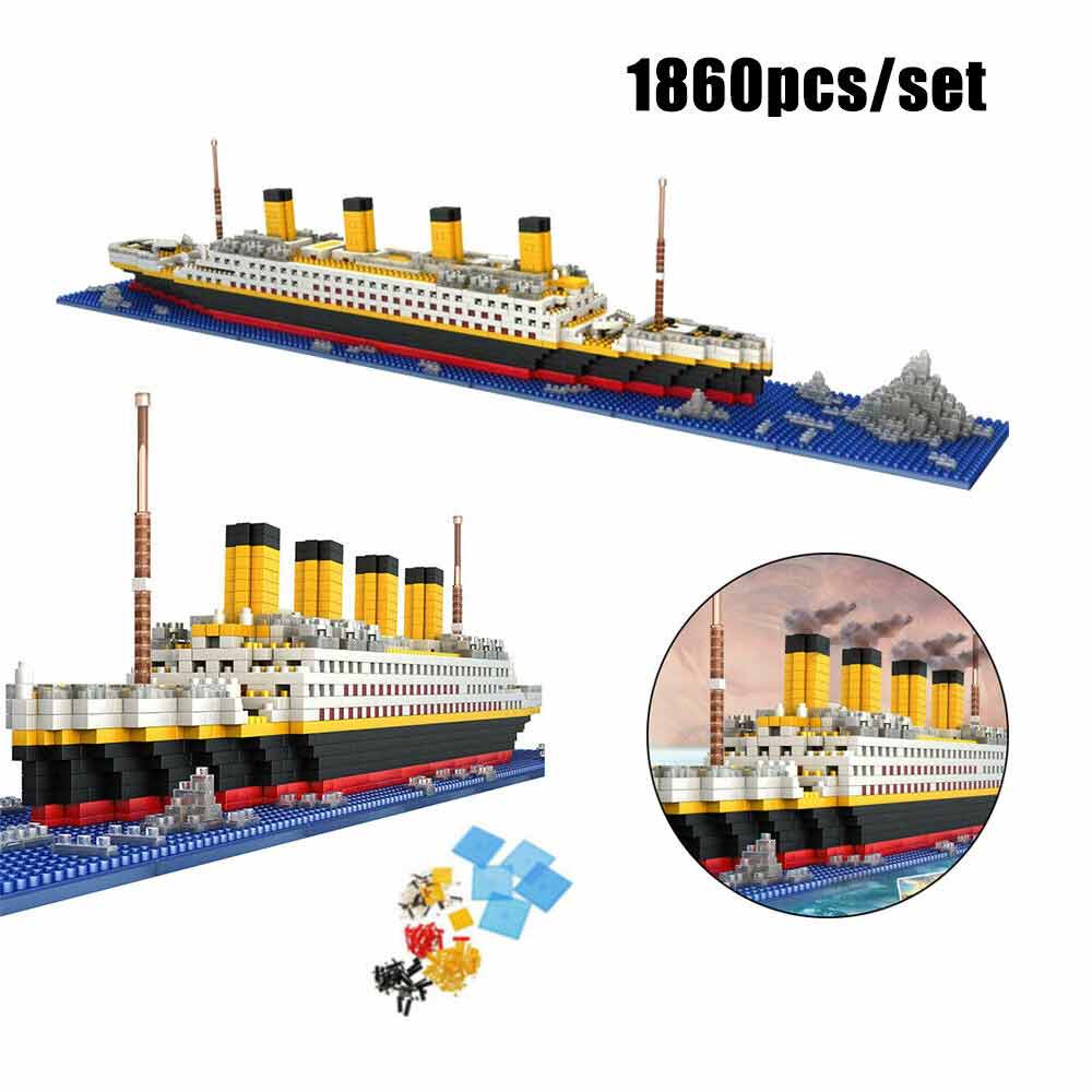 1860pcs/set Titanic ship nano DIY building block toy ship building block model mini children's toy gift
