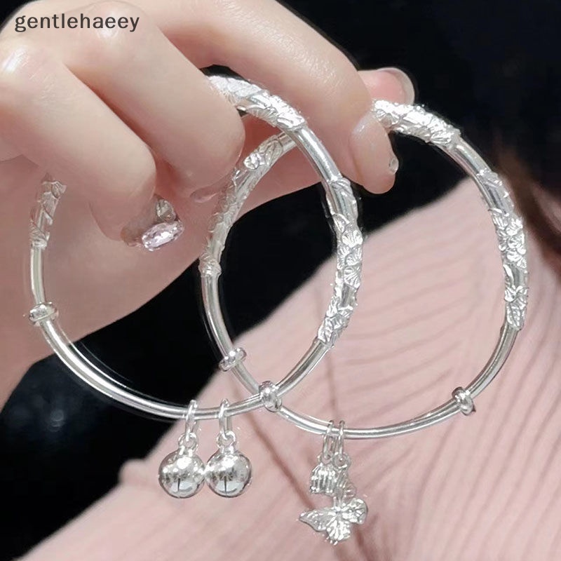 Gent Vòng Tay Dạng Mở Hình Hoa Bướm Trái Tim Bằng Tre Có Thể Điều Chỉnh Góc Phong Cách Trung Hoa Thời Trang