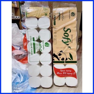 Bịch Giấy vệ sinh sofy bịch 12 cuộn (tặng thêm 1 bịch giấy ăn)