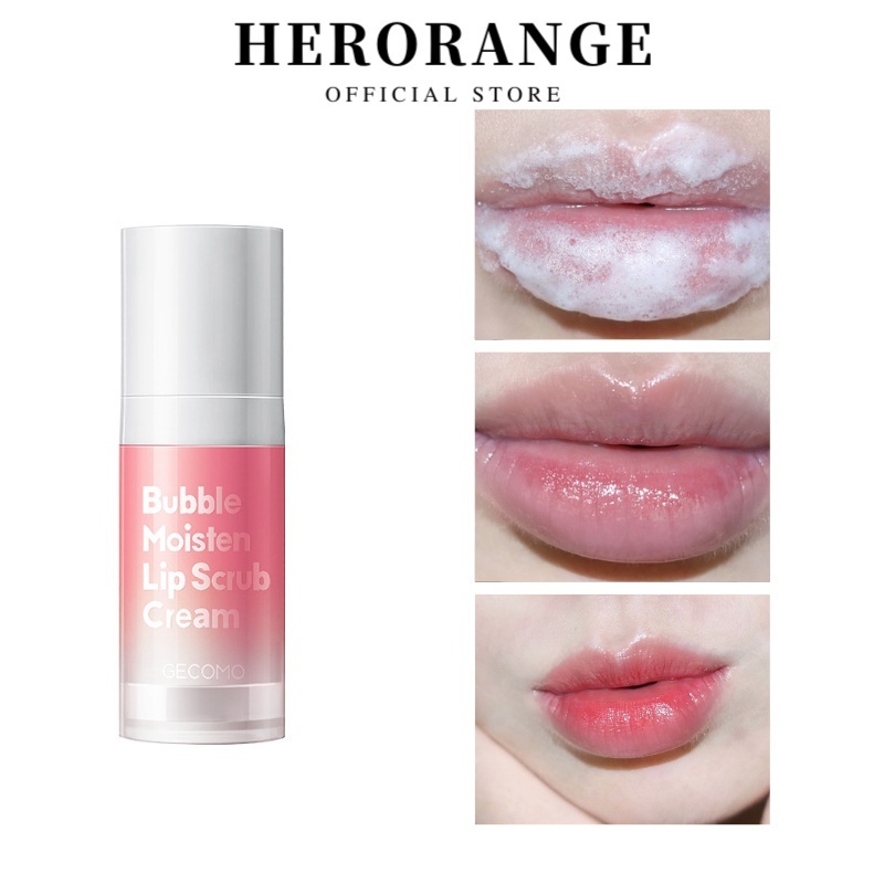 Tẩy da chết môi sủi bọt herorange Gecomo dưỡng ẩm tiện dụng 12g