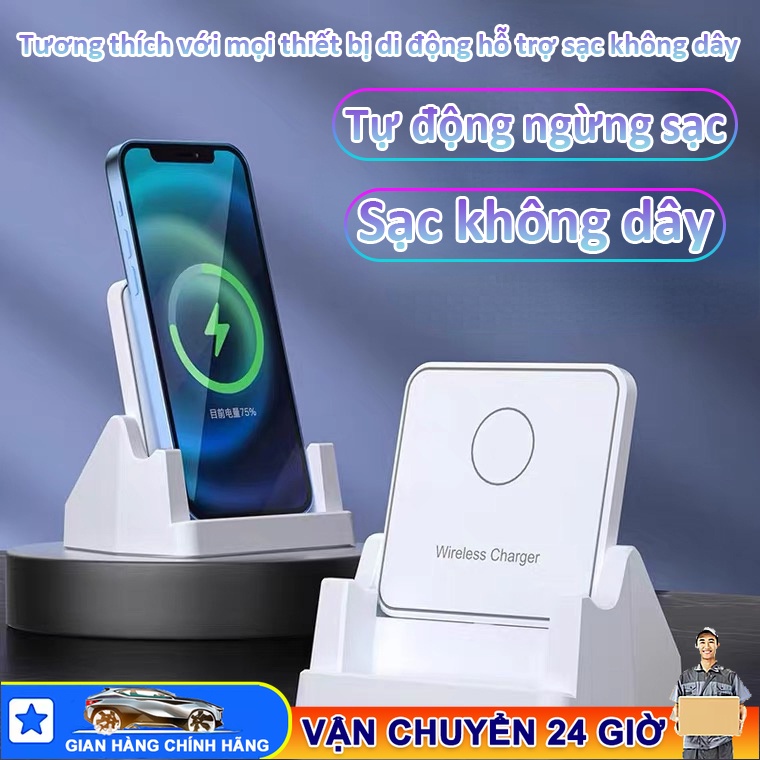 [CHÍNH HÃNG] Sạc không dây, Đế Sạc Nhanh Không Dây 15W Cho Huawei Samsung iPhone