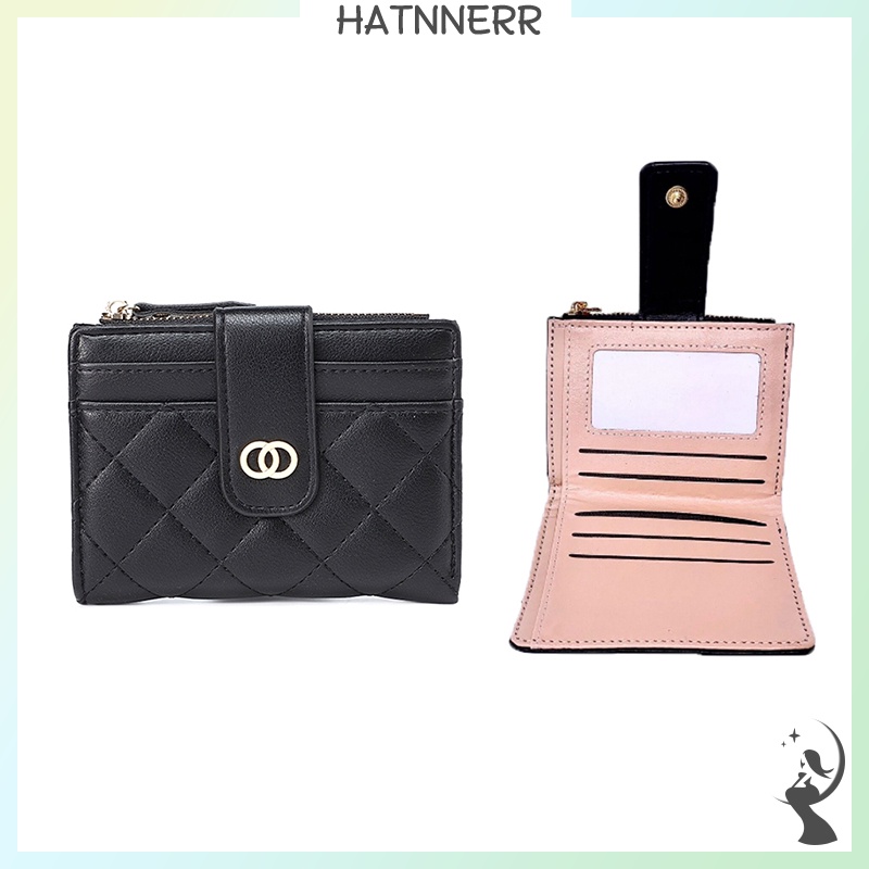 Mới! Ví Ngắn Đựng Thẻ Có Dây Kéo Màu Trơn Thời Trang Dành Cho Nữ fhs