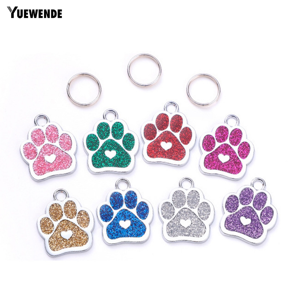 Thẻ id Đeo Cổ Cún Cưng Hình Dấu Chân Đáng Yêu ye.b